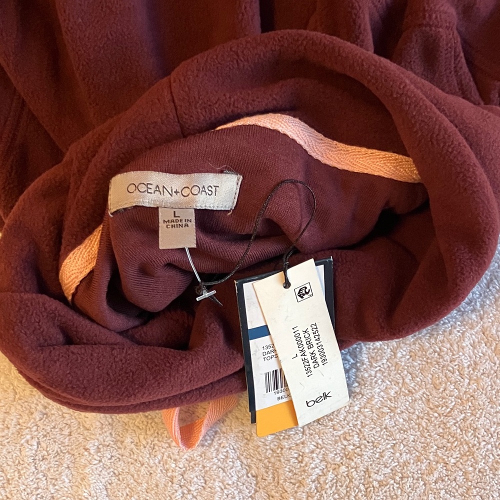 Ocean + Coast Maroon Fleece Pullover - Picture 3 of 6